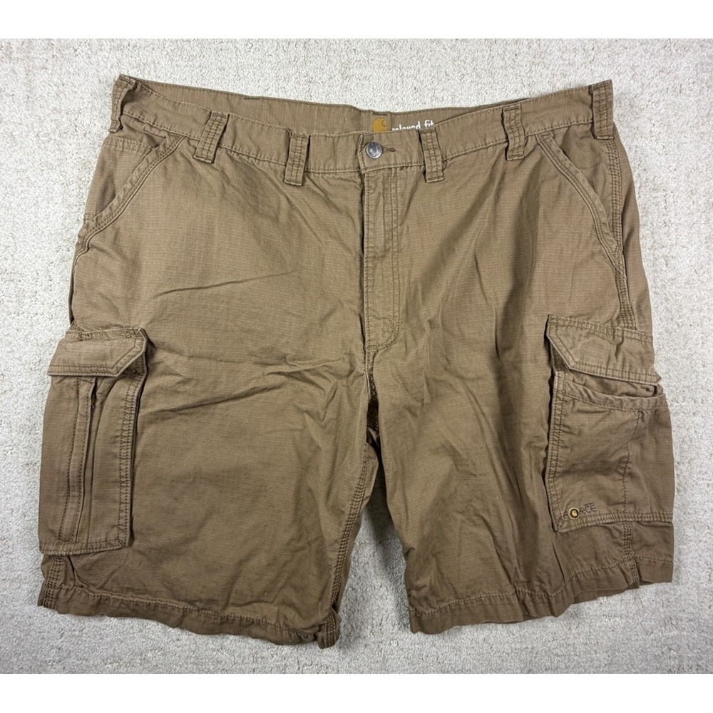 Carhartt Force Relaxed Fit Men's Carpenter Work Outdoor Shorts Brown Sz 44